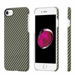 Чехол iPhone 7/8/SE(2020) Pitaka MagEZ Case Черно-Зеленый (в полоску)/Кевлар (арамид)