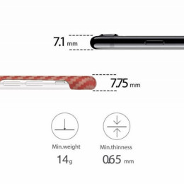 Чехол iPhone 7/8/SE(2020) Pitaka MagEZ Case Красно-Оранжевый (в полоску)/Кевлар (арамид)