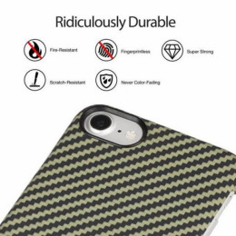 Чехол iPhone 7/8/SE(2020) Pitaka MagEZ Case Черно-Зеленый (в полоску)/Кевлар (арамид)