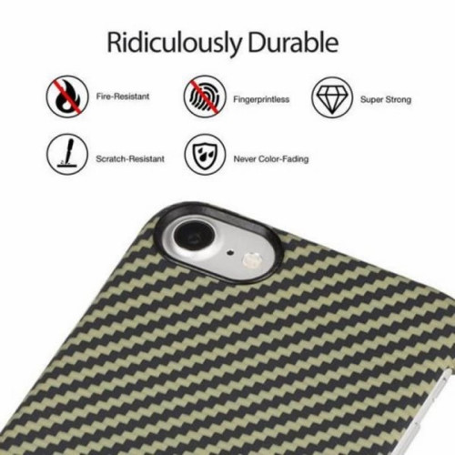 Чехол iPhone 7/8/SE(2020) Pitaka MagEZ Case Черно-Зеленый (в полоску)/Кевлар (арамид) в рассрочку без первоначального взноса и переплат