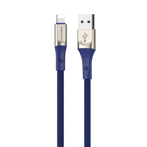 Кабель USB - Lightning / Borofone BU7 / 1M / Синий в рассрочку без первоначального взноса и переплат