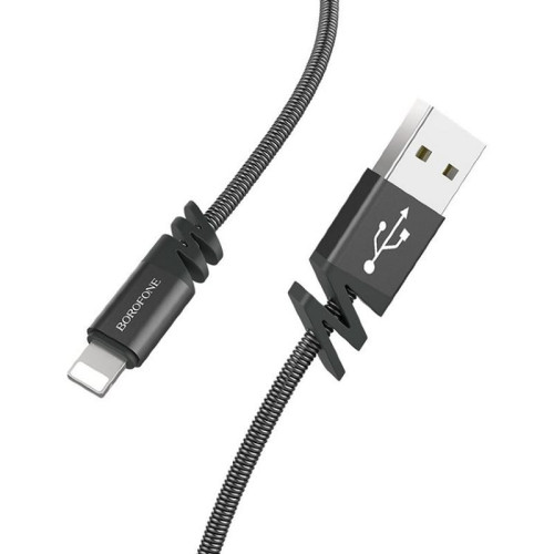 Кабель USB - Lightning / Borofone BX27 2.4A/ 1M / Черный в рассрочку без первоначального взноса и переплат
