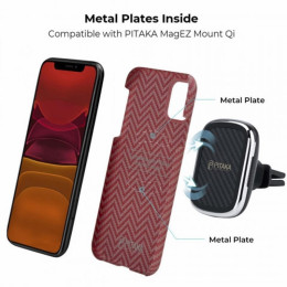 Чехол iPhone 11 Pitaka Красно-Оранжевый/Кевлар (арамид)