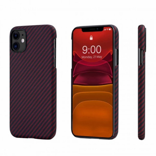 Чехол iPhone 11 Pitaka Черно-Красный/Кевлар (арамид) в рассрочку без первоначального взноса и переплат