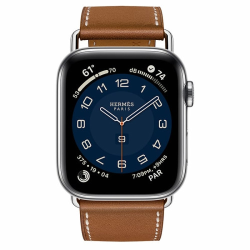 Apple Watch Hermès S6 44mm (Cellular) Silver Stainless Steel Case / Fauve Attelage Single Tour в рассрочку без первоначального взноса и переплат