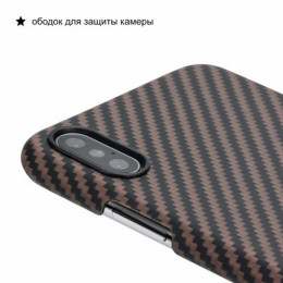 Чехол iPhone XS Max Pitaka MagEZ Case Черно-Коричневый (в полоску)/Кевлар (арамид)