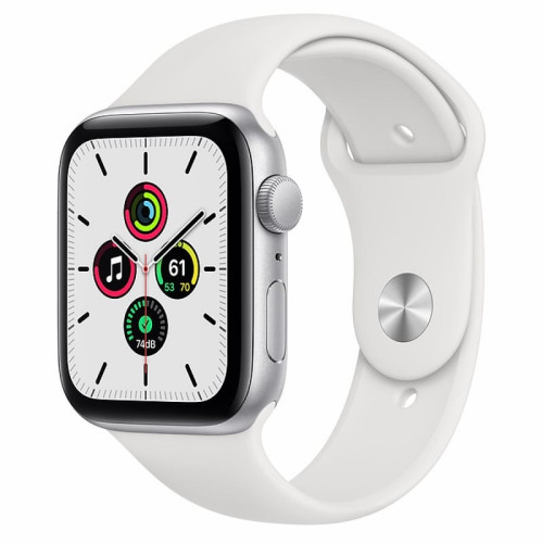 Apple Watch SE 44mm Silver Aluminum Case / White Sport Band в рассрочку без первоначального взноса и переплат