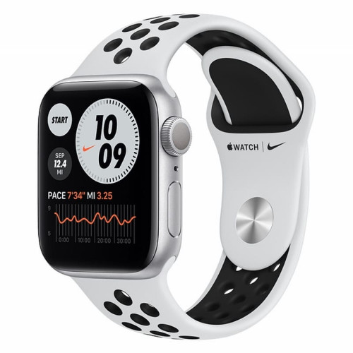 Apple Watch S6 40mm Silver Aluminum Case/ Pure Platinum/Black NIKE Sport Band в рассрочку без первоначального взноса и переплат