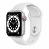 Apple Watch S6 40mm (Cellular) Silver Aluminum Case / White Sport Band в рассрочку