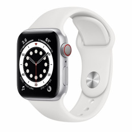 Apple Watch S6 40mm (Cellular) Silver Aluminum Case / White Sport Band
