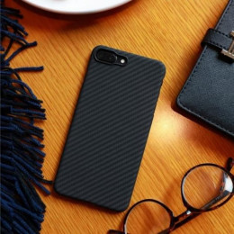 Чехол iPhone 7/8 Plus Pitaka MagEZ Case Черно-Серый (в полоску)/Кевлар (арамид)
