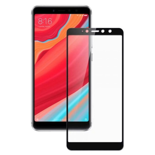 Защитное стекло 3D для Xiaomi Redmi S2 Черное в рассрочку без первоначального взноса и переплат