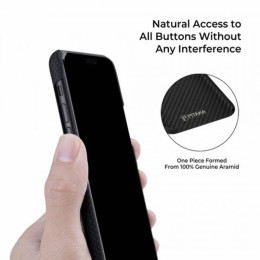Чехол iPhone 11 Pitaka Черно-Серый (мелкое плетение)/Кевлар (арамид)