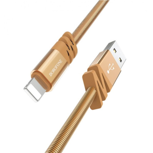 Кабель USB - Lightning / Borofone BX27 2.4A/ 1M / Золотой в рассрочку без первоначального взноса и переплат