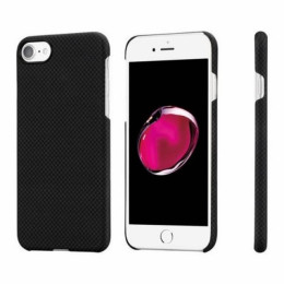 Чехол iPhone 7/8/SE(2020) Pitaka MagEZ Case Черно-Серый(шахматное плетение)/Кевлар (арамид)