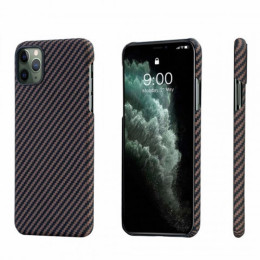 Чехол iPhone 11 Pro Max Pitaka Черно-Коричневый/Кевлар (арамид)