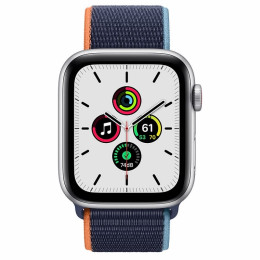 Apple Watch SE 44mm (Cellular) Silver Aluminum Case / Deep Navy Sport Loop