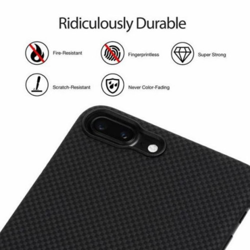Чехол iPhone 7/8 Plus Pitaka MagEZ Case Черно-Серый(шахматное плетение)/Кевлар (арамид) в рассрочку без первоначального взноса и переплат