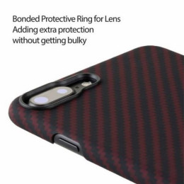 Чехол iPhone 7/8 Plus Pitaka MagEZ Case Черно-Красный (в полоску)/Кевлар (арамид)