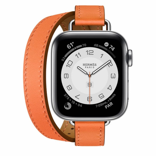 Apple Watch Hermès S6 40mm (Cellular) Silver Stainless Steel Case / Orange Attelage Double Tour в рассрочку без первоначального взноса и переплат
