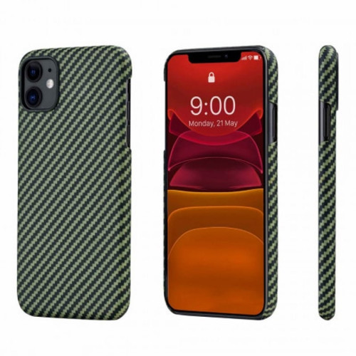 Чехол iPhone 11 Pitaka Черно-Зеленый/Кевлар (арамид) в рассрочку без первоначального взноса и переплат