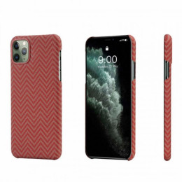 Чехол iPhone 11 Pro Max Pitaka Красно-Оранжевый/Кевлар (арамид)
